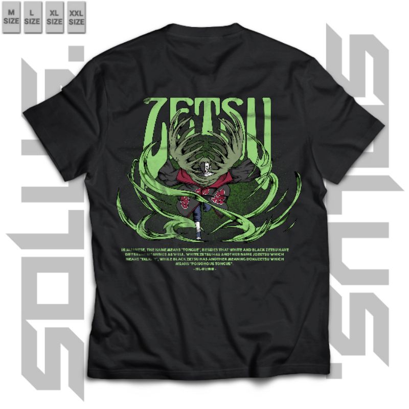 T-shirt Zetsu - Naruto Anime - Unisex Distro Hitam
