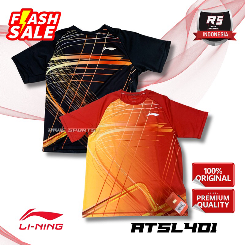 Baju Kaos / Jersey LINING ATSL 401 ATSL401 ORIGINAL BADMINTON TURBO DRY AIR DRY TECHNOLOGY MADE IN C