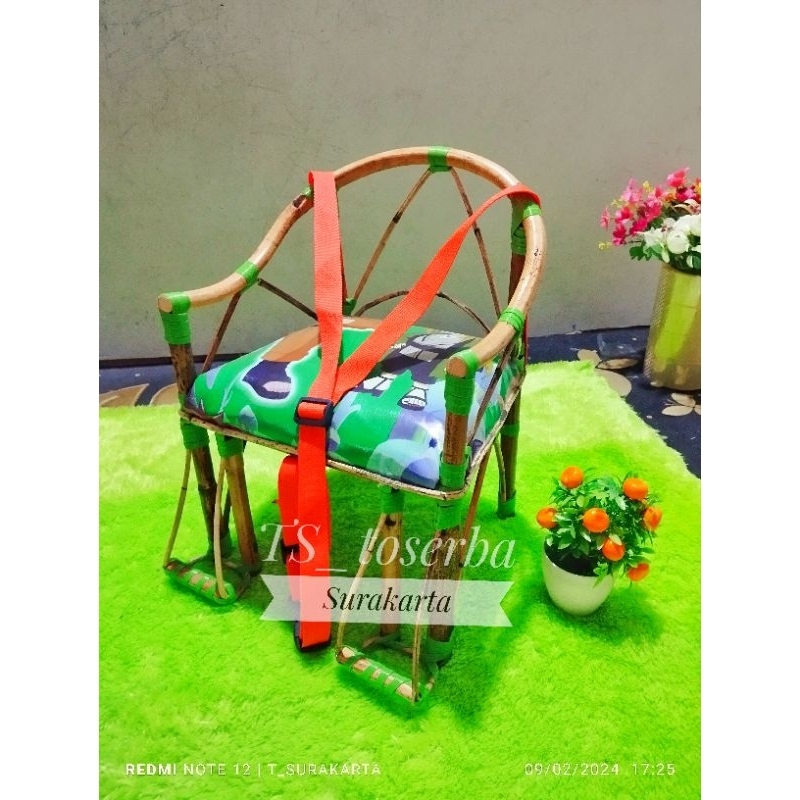 kursi boncengan sepeda anak dari rotan / dudukan kursi sepeda anak rotan