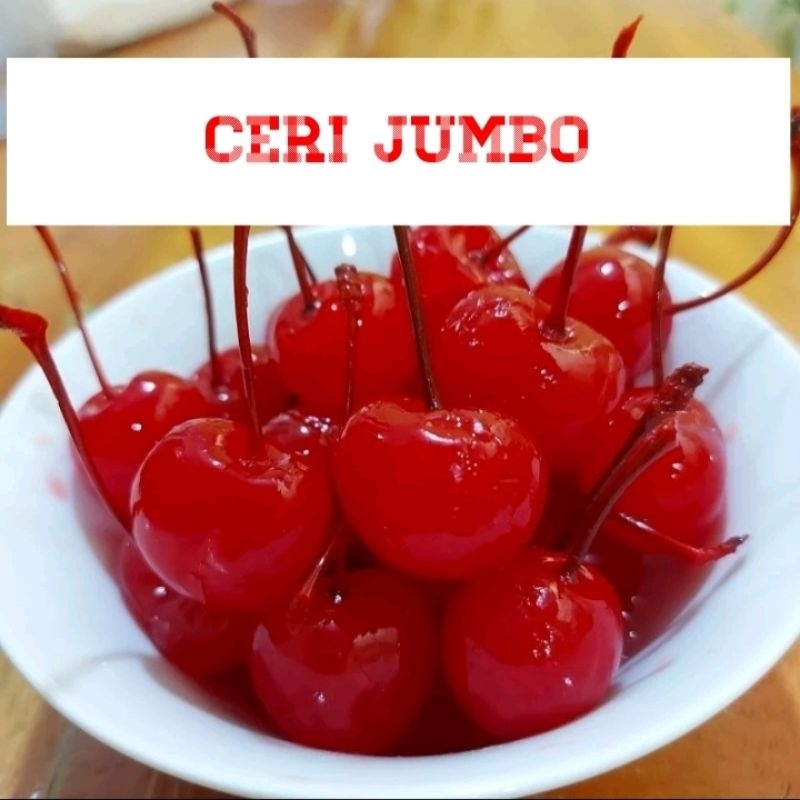 

Ceri tangkai Jumbo 50 gr & 100 gr/ RED MARASCHINO CHERRIES