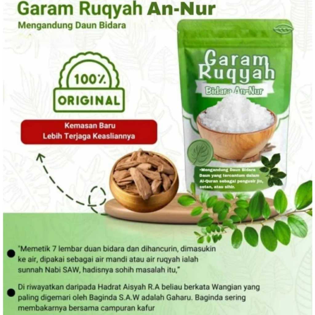 

Garam Ruqyah Bidara An nur isi 500g sudah di Asma Bisa dipakai mandi.