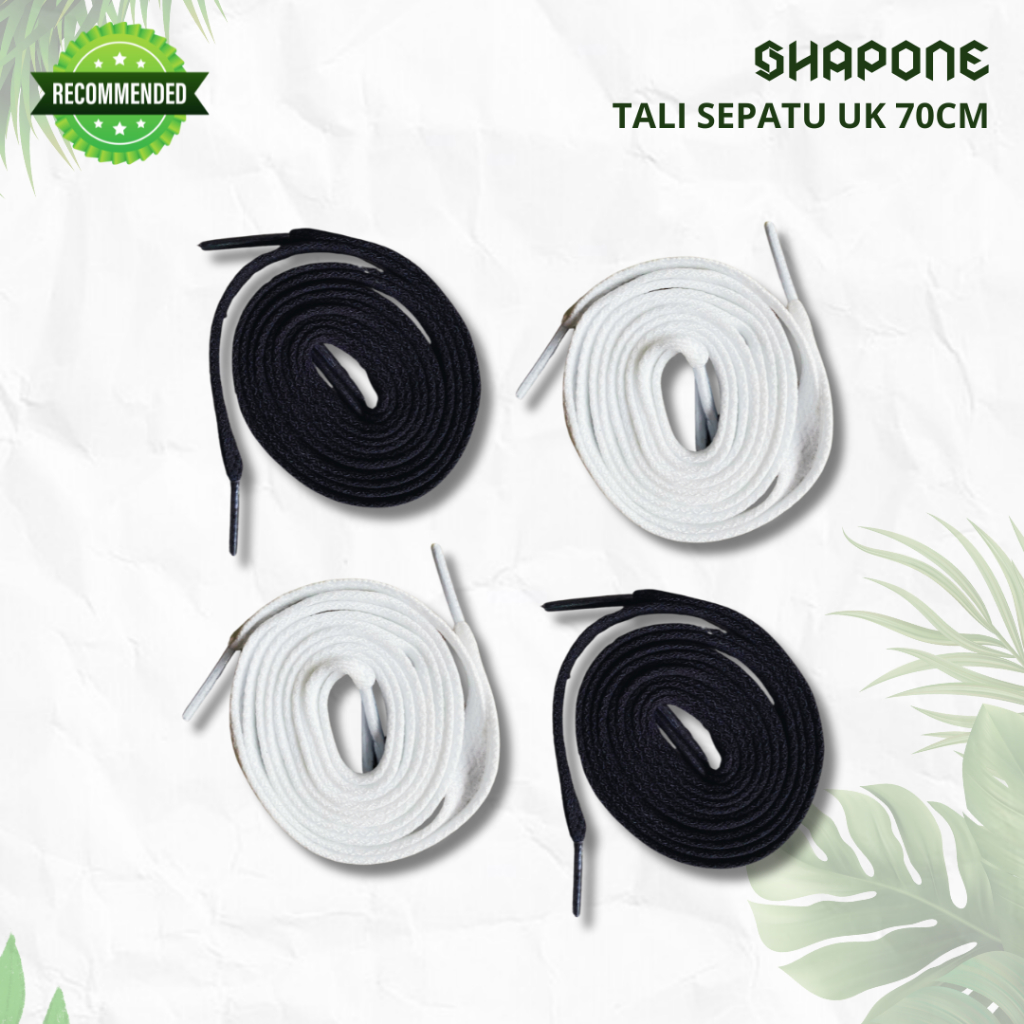 Tali Sepatu Gepeng Pendek Ukuran 70CM Untuk 5 Lubang Katun Premium Quality Untuk Vans Authentic Clas