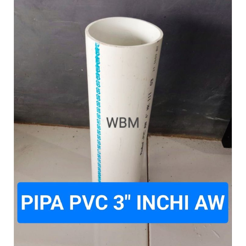 Pipa pvc paralon 3 inchi AW panjang 50 cm