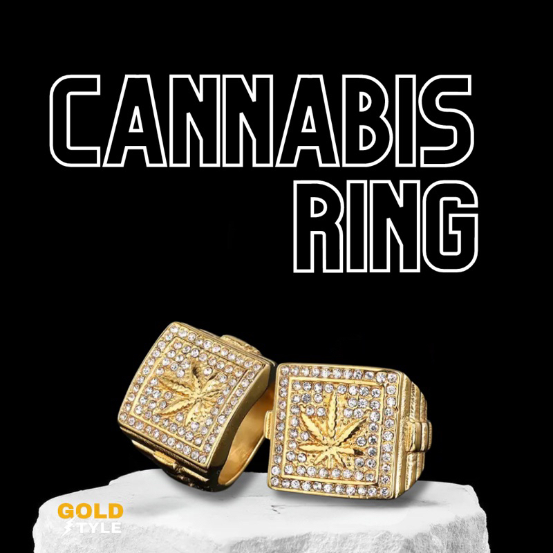 Goldstyle cincin gold leaf Titanium Anti Karat cincin Titanium Pria