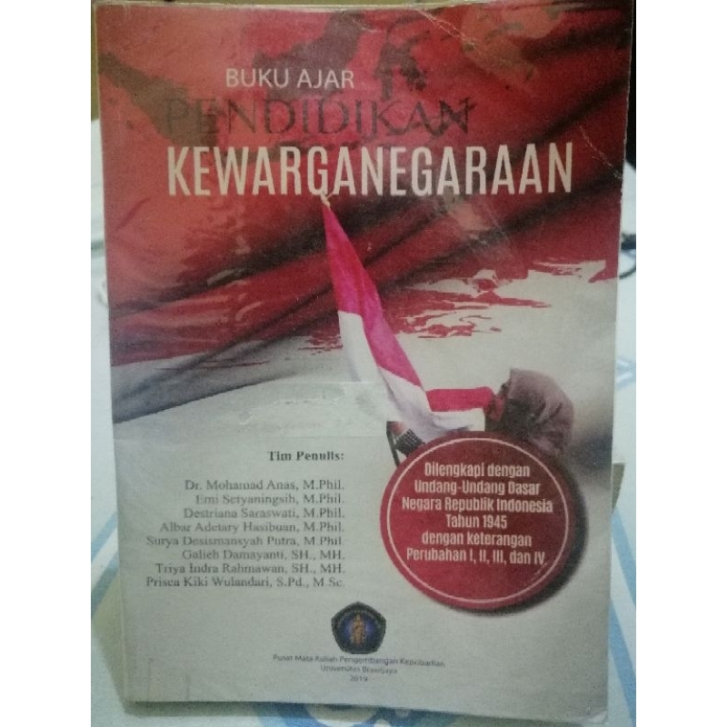 BUKU AJAR PENDIDIKAN KEWARGANEGARAAN Universitas Brawijaya disusun oleh dosen MKU UB