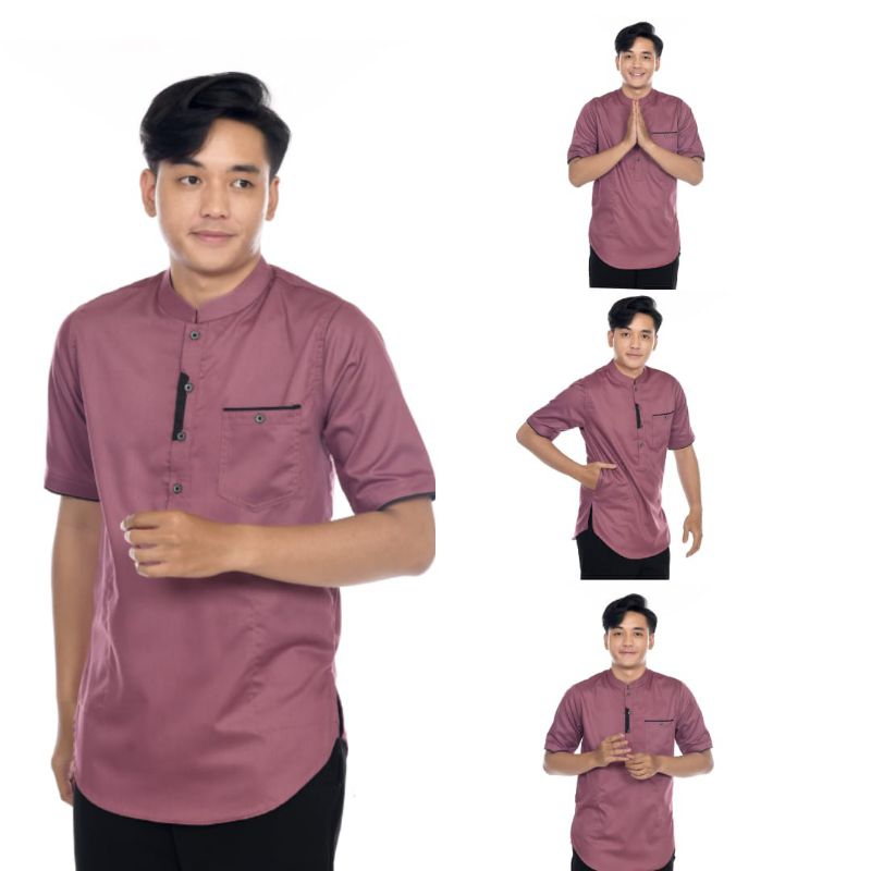 Baju Koko Pria Warna Mauve/Baju Koko Qurta Warna Sage