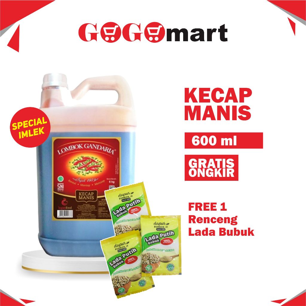 

(PROMO IMLEK) Kecap Manis LOMBOK GANDARIA Jirigen 6kg