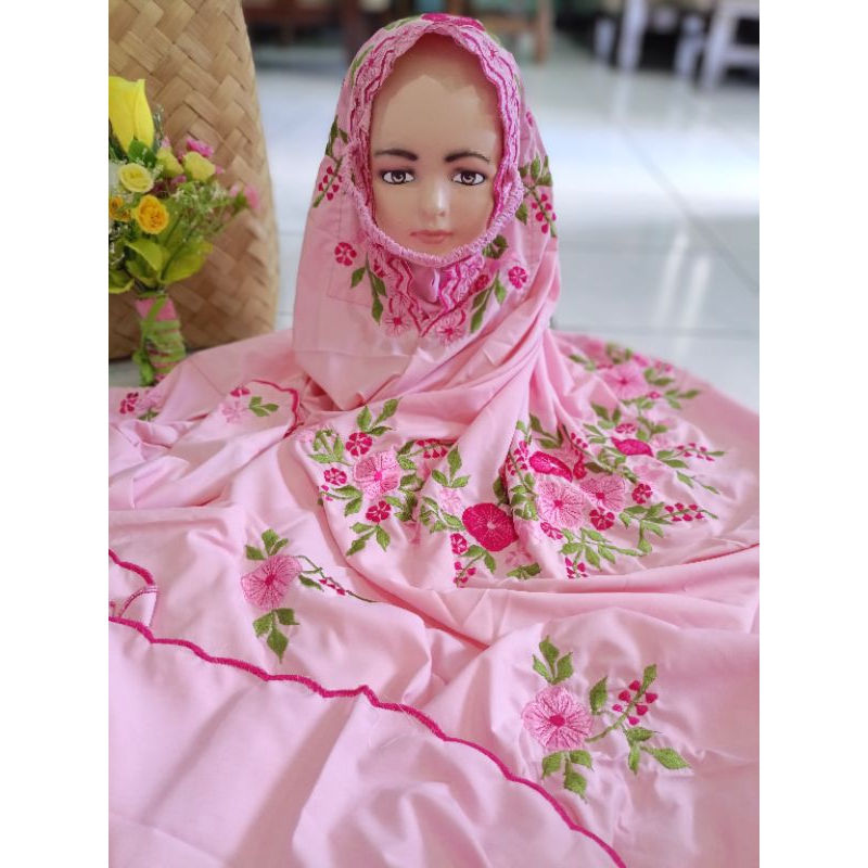 MUKENA TERUSAN ANAK POLINO WARNA BORDIR CANTIK