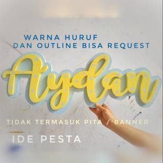 HURUF TIMBUL 2 LAYER, huruf gabus styrofoam hiasan wall decor / inisial wedding dan lamaran