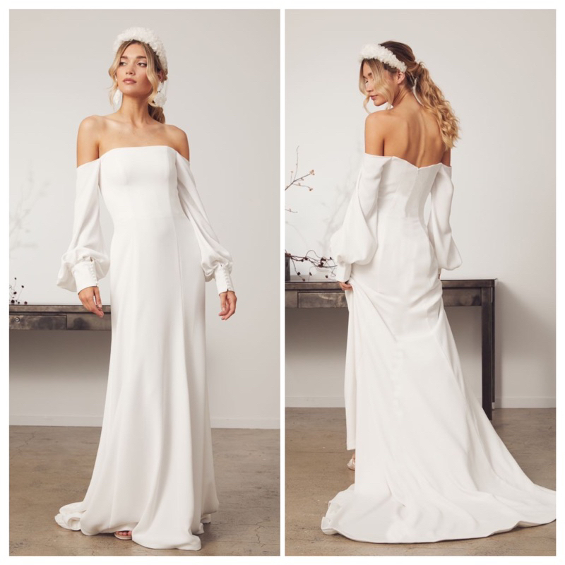 SOPHIA GOWN - Gaun pesta wanita dress party maxi mermaid a line fishtail ekor dress putih white prew