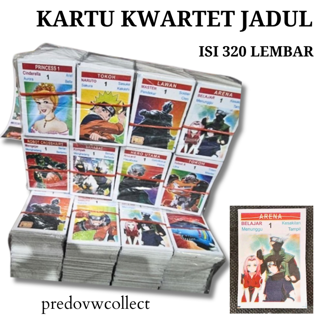 1ikat isi 320 KARTU KWARTET MAINAN JADUL ERA 90 AN / MAINAN VIRAL