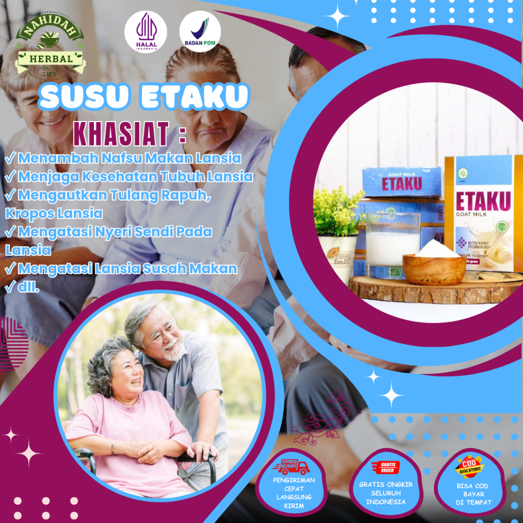 

Susu Penambah Nafsu Makan lansia, Susu Menjaga Kesehatan Tubuh Lansia, Obat Lansia Susah Makan, Susu Menjaga Kesehatan Tulang Lansia, Penguat Tulang Rapuh, Tulang Kropos, Obat Nyeri Sendi Lansia, Nyeri Badan, Susu Penambah Stamina Lansia Dengan Etaku