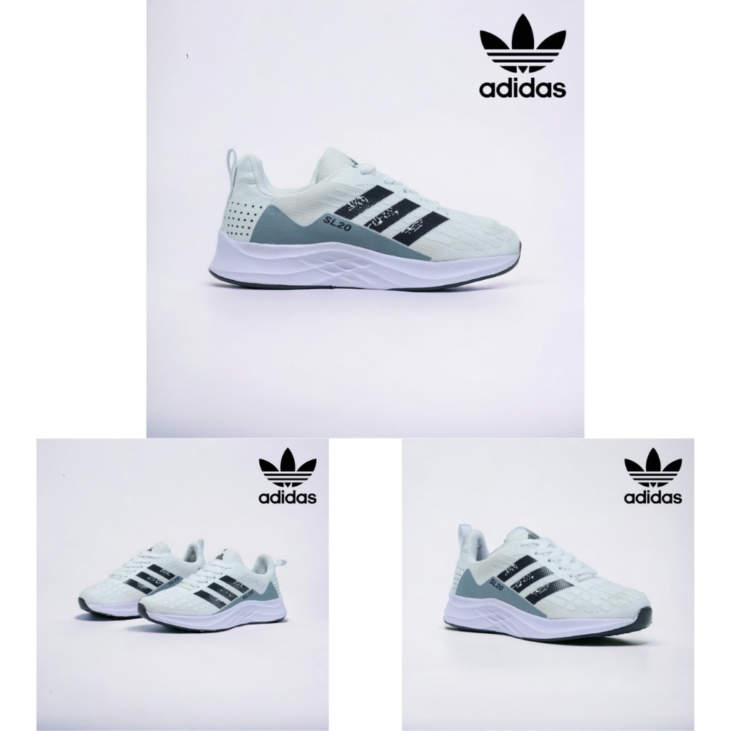 Sepatu Pria Dan Wanita Adidas SL 20 Sepatu Olahraga Model Terbaru Putih Hitam