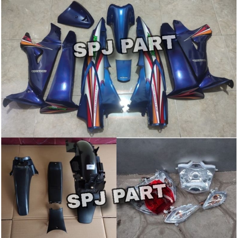 COVER BODY FULLSET BODI HALUS KASAR KARISMA 125 D BIRU