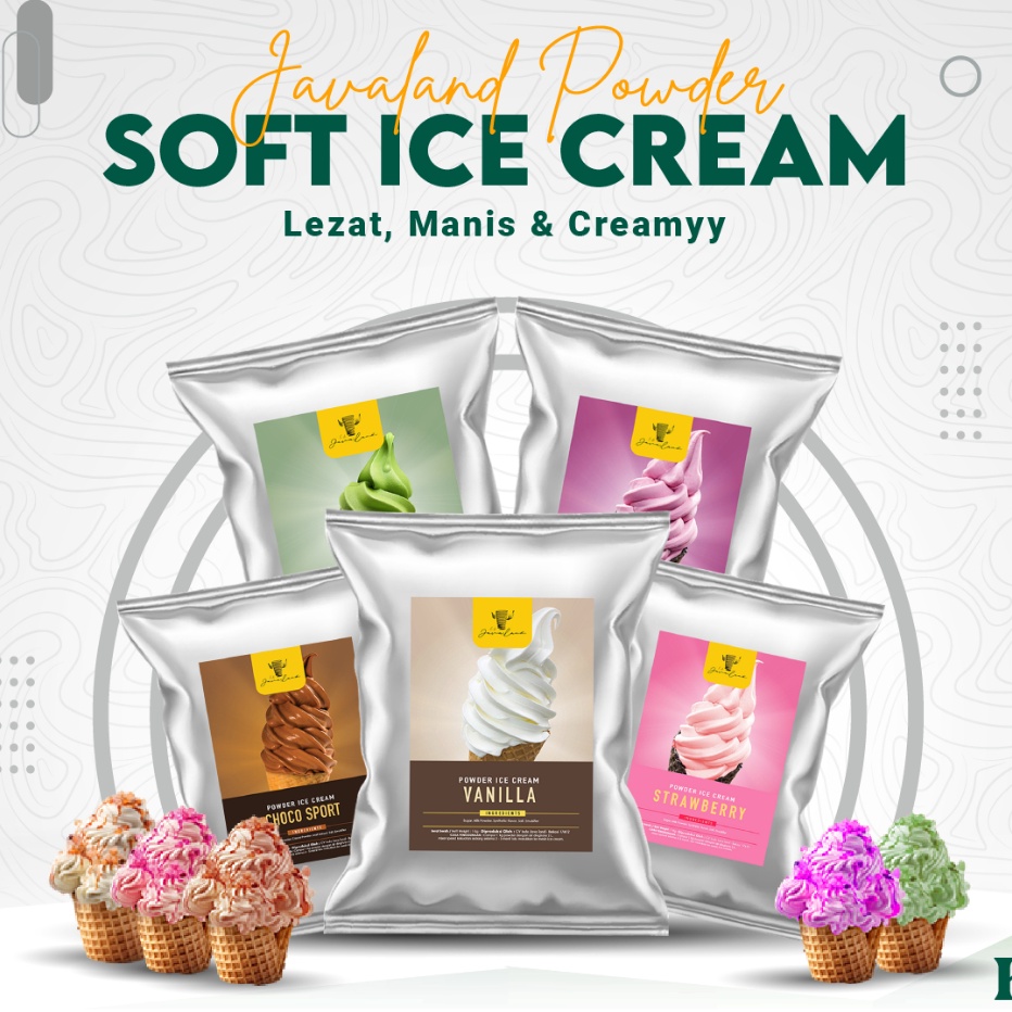 

MEGA SALE Javaland Bubuk Ice Cream Varian Rasa 1kg Vanilla Choco Sport Milo Coklat Strawberry Taro Matcha Bubuk Es Krim Kekinian