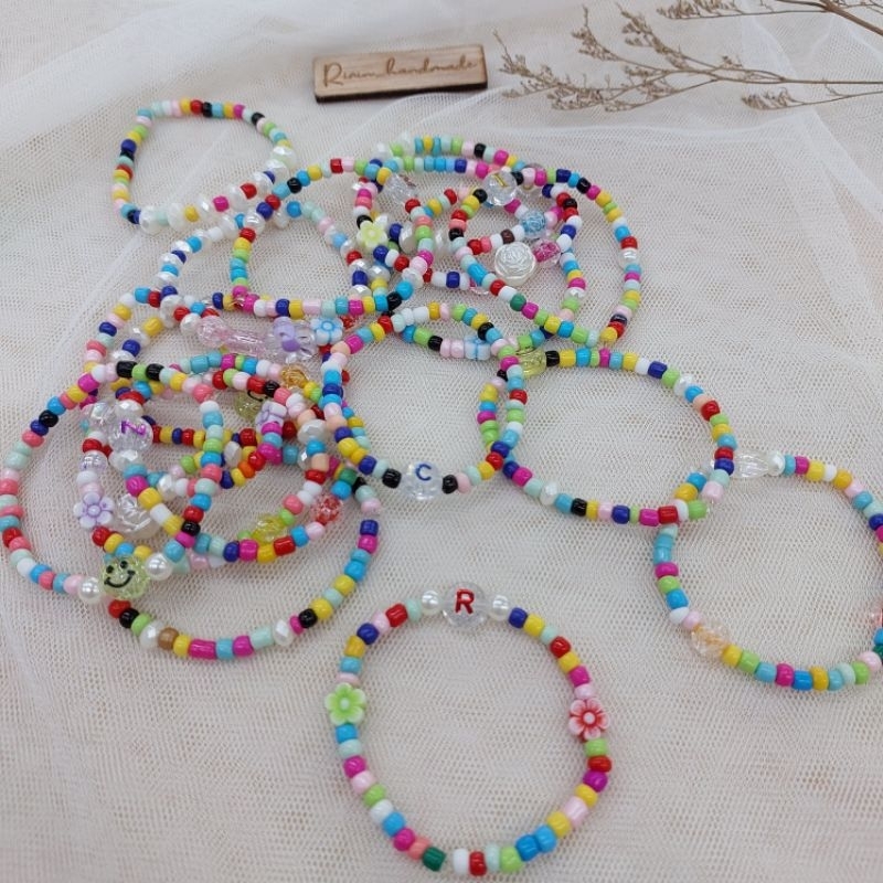 Gelang Rainbow anak |Gelang Manik-Manik | Korea