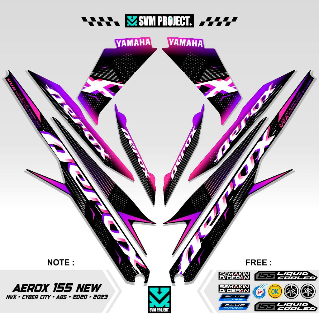 STRIPING AEROX 155 NEW CYBER CITY MOTIF 4 / STIKER AEROX 155 CONNECTED / STICKER AEROX 155 CONNECTED