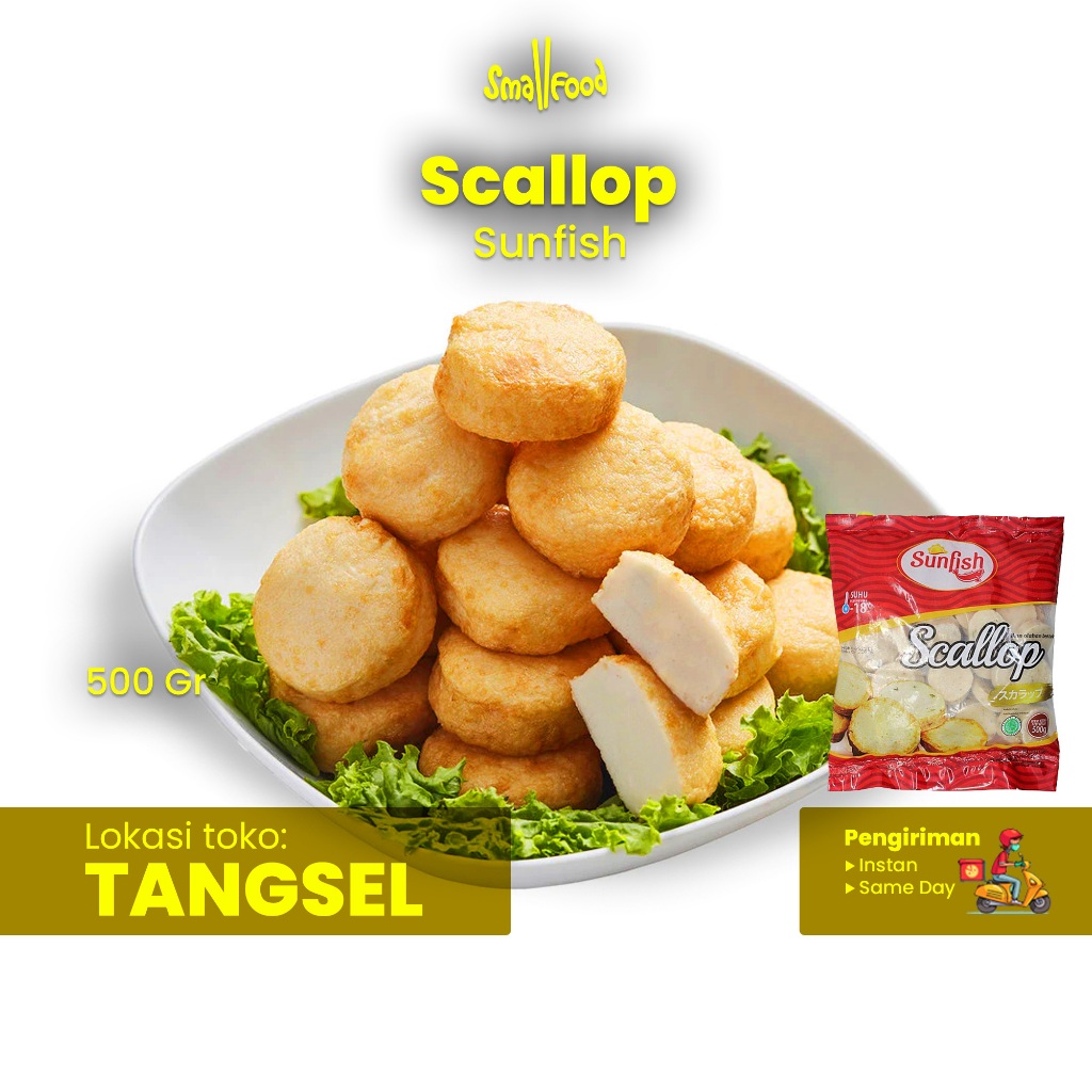 

Sunfish Scallop 500gr / Rolade Scallop Ikan / Smallfood Frozen Food