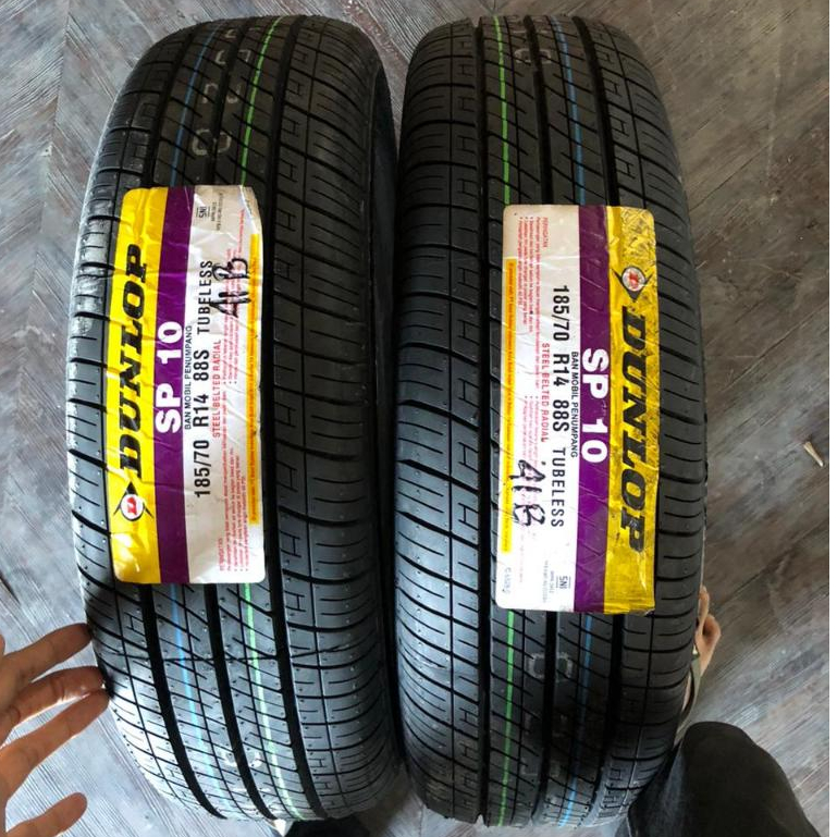 JUAL BAN TUBLES MERK DUNLOP SP10 UK 185/70 R14 GRATIS PASANG BALANCHING
