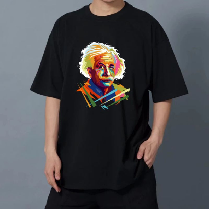 Kaos Cowok Albert Einstein/T-shirt pria Albert Einstein