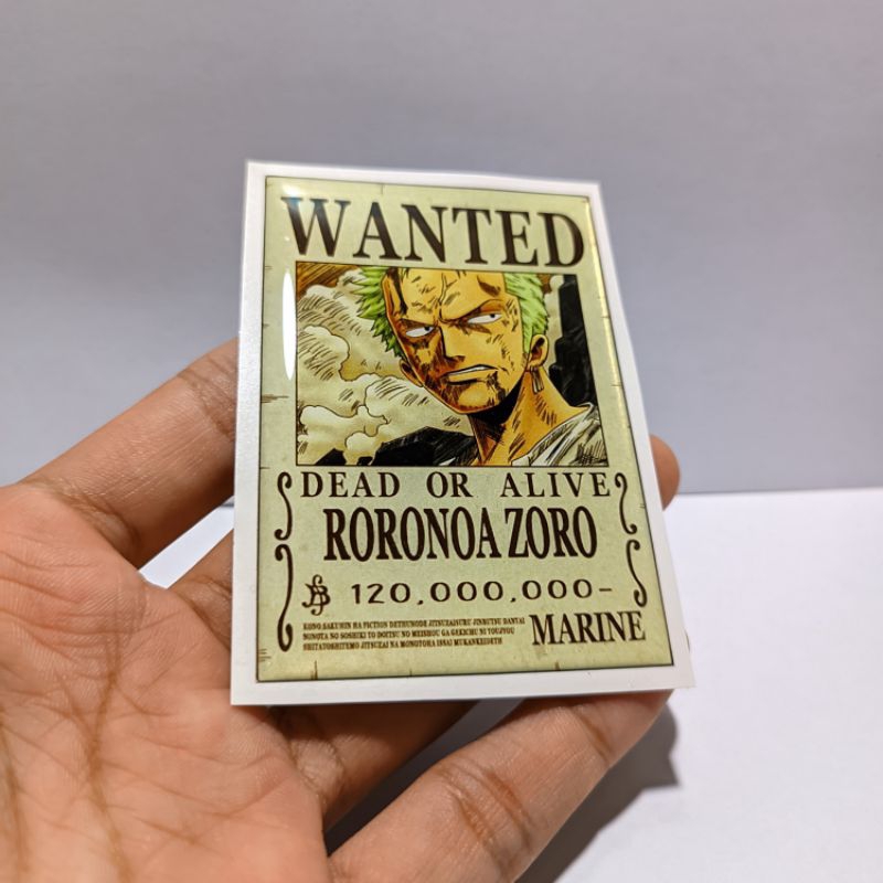 zoro bounty emblem sticker timbul resin lentur