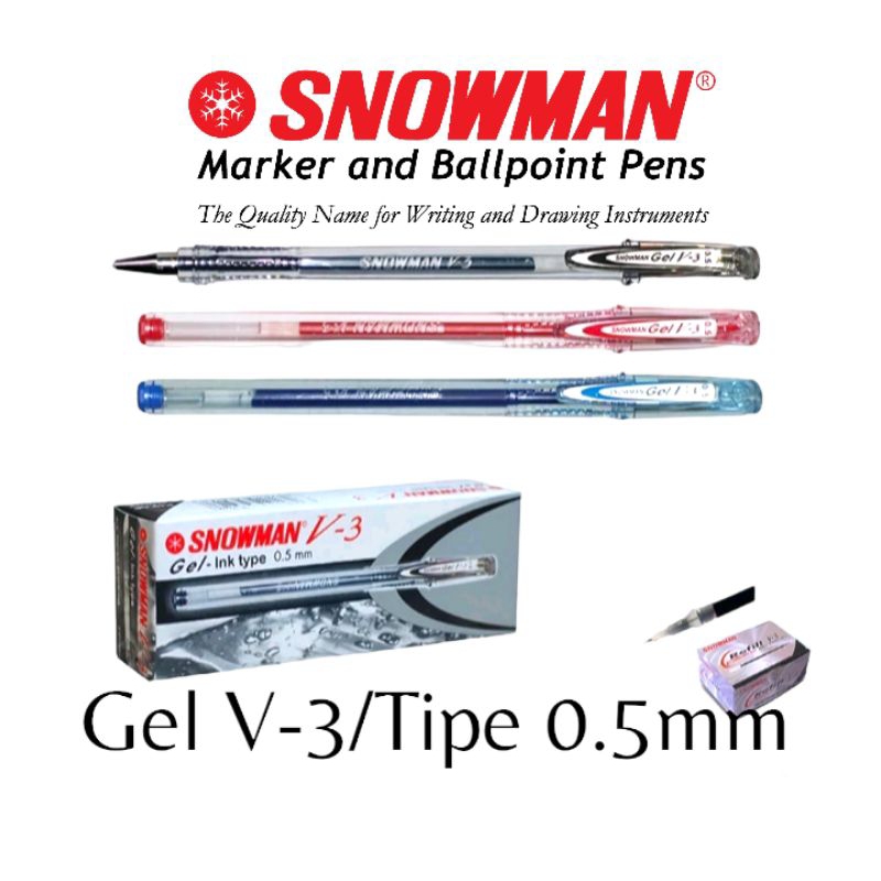 

BOLPEN SNOWMAN GEL V-3 TEBAL 0.5MM