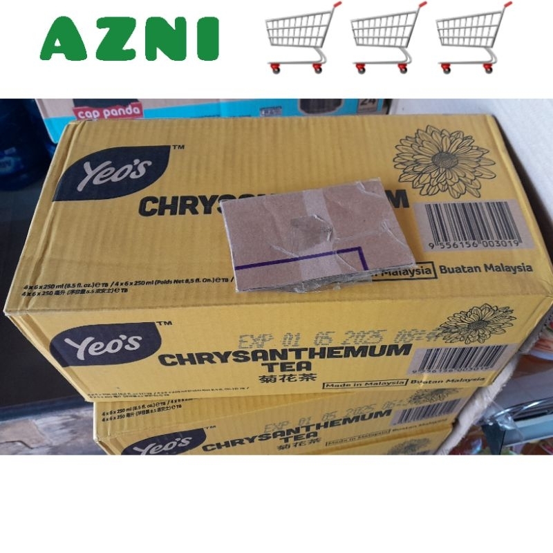 Yeo's 1 Dus 24 Pcs 250 Ml - EXP PANJANG Yeos Teh Krisantimum/ Leci / Kundur/ Kedelai