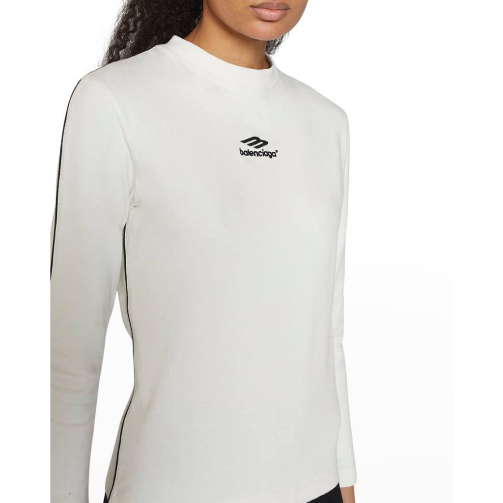Balenciaga Sport-Icon Embroidered Piping T-Shirt [ BALENCIAGA ]