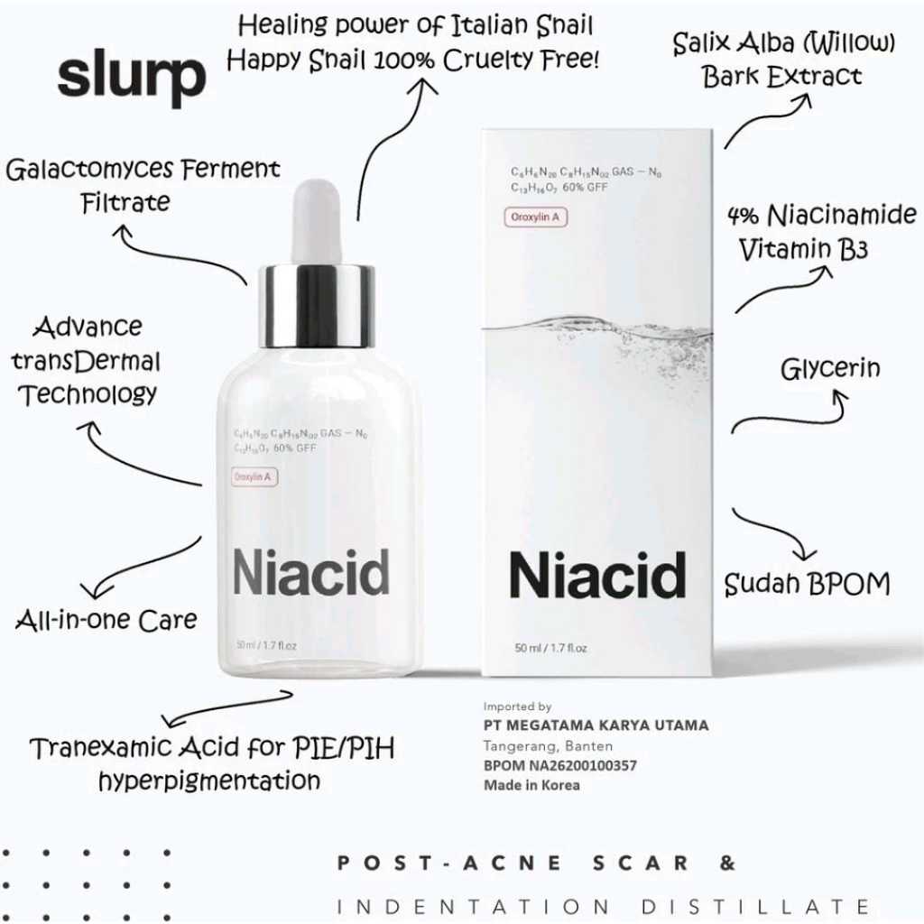 Serum Niacid Slurp Laboratories Korea All in One - Niacid Serum BPOM 20 ML