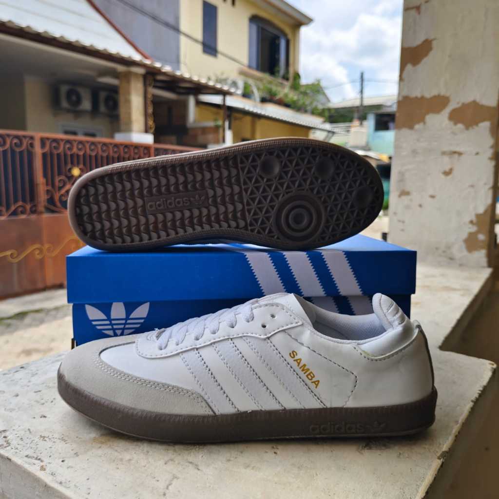 SNEAKER ADIDAS SAMBA OG PREMIUM GRADE ORIGINAL FULL WHITE SOL GUM | SEPATU ADIDAS CASUAL PRIA |