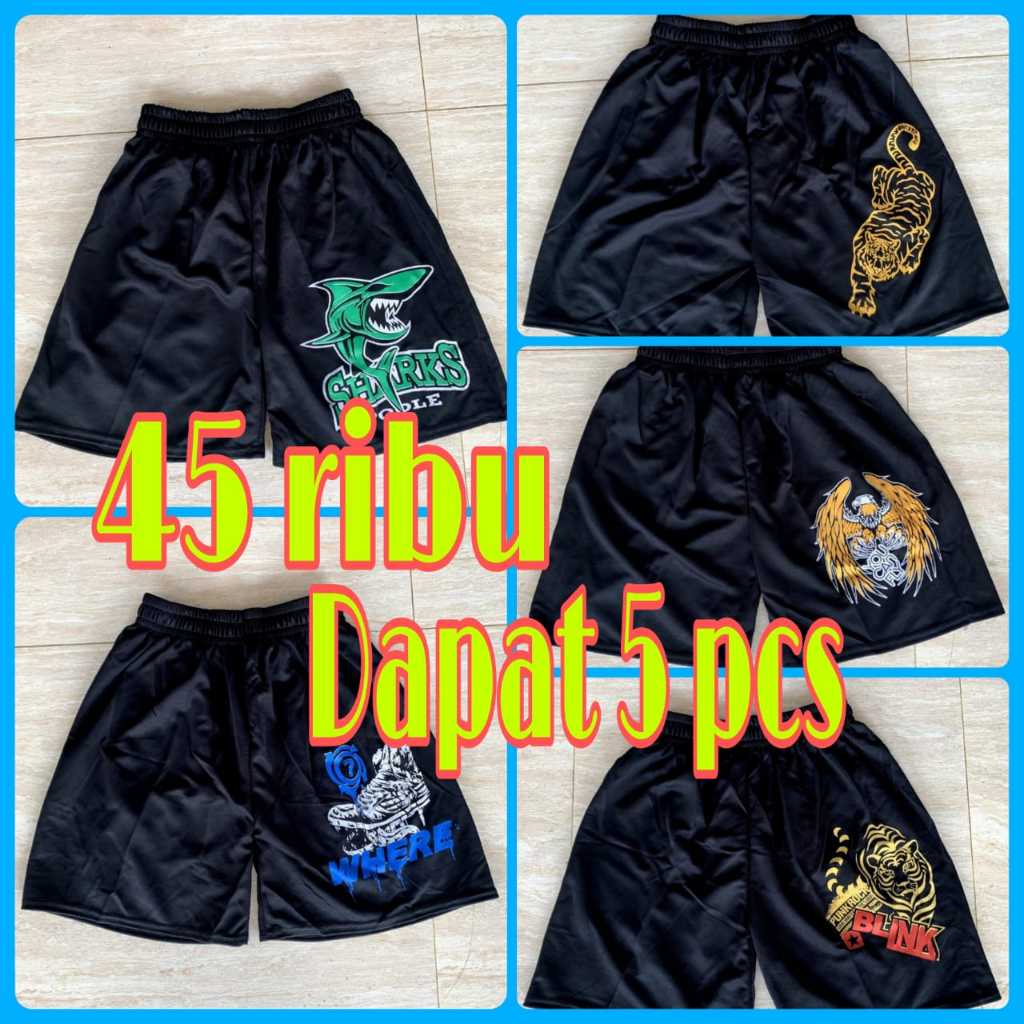 (45 RIBU DAPAT 5 PCS)Celana pendek anak kolor santai pria wanita 8-12 Tahun murah olahraga training 