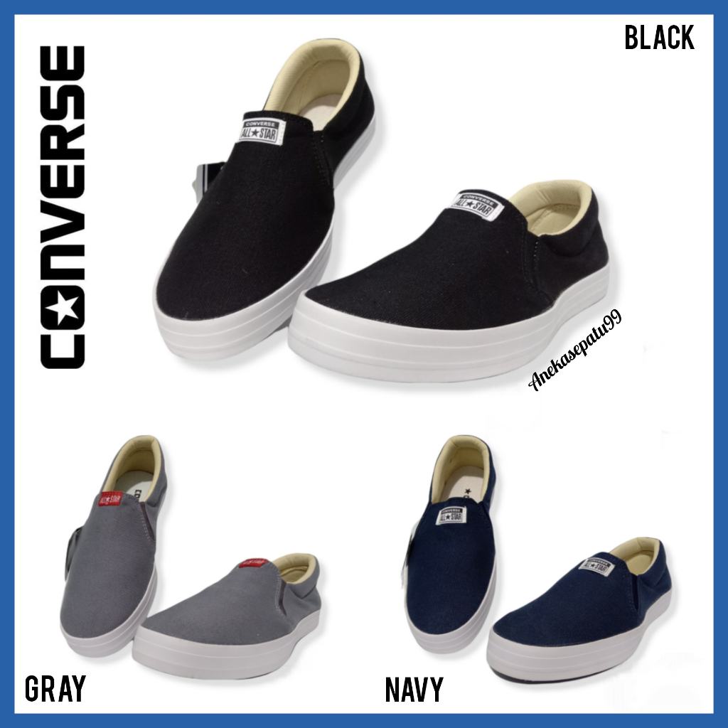 SEPATU SLIP ON PRIA WANITA UNISEX / SEPATU KASUAL SELOP CONVERSE COWOK CEWEK / SEPATU FLAT SANTAI KU