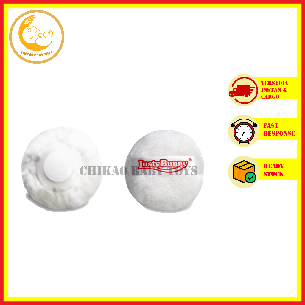LUSTY BUNNY LUSTYBUNNY BABY POWDER SPONGE & PUFF TEPUKAN BEDAK SPON BEDAK TABUR BAYI