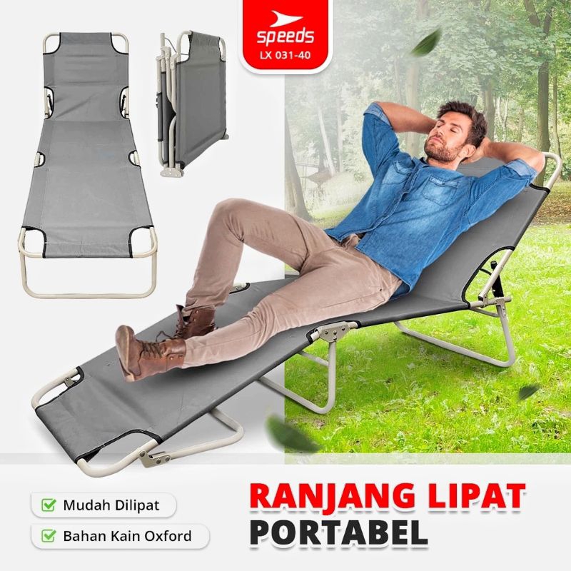 Ranjang Lipat Portabel Velbed Tempat Tidur Aluminium Lipat Outdoor Indoor