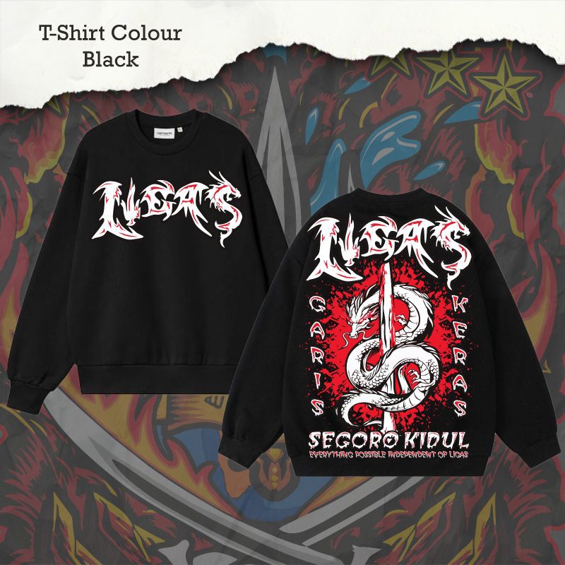 Sweater Motif Ligas Garis Keras Segoro Kidul Motif Gambar Naga Keren Sablon Dtf Premium