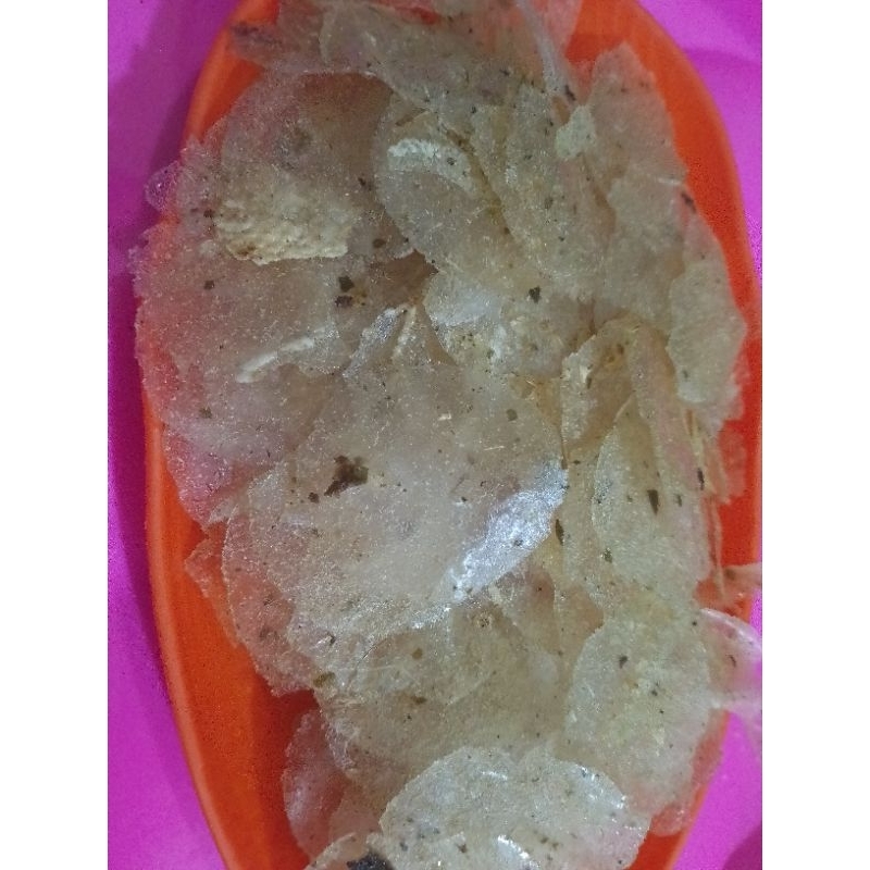 

Keripik kaca original asin gurih daun jeruk 250gr / kripik beling original asin gurih daun jeruk 250gr