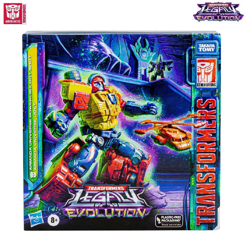 TRANSFORMERS Legacy Evolution Deluxe Armada Universe Powerlinx Hot Shot & Mini-Con Jolt Pack Figure 
