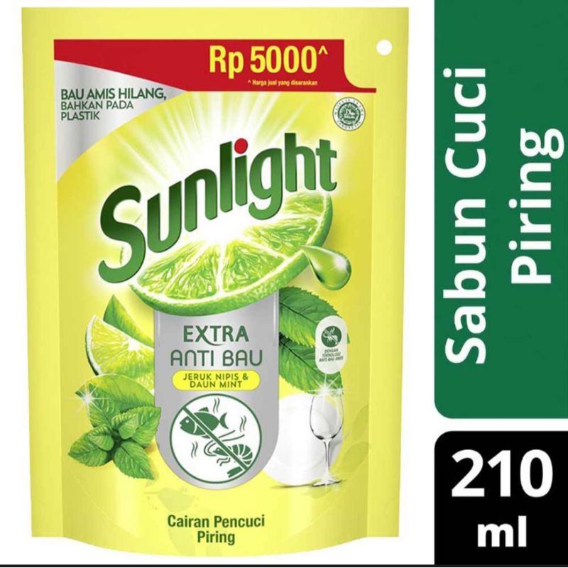 Sunlight Pencuci Piring Mint Anti Bau 210mL