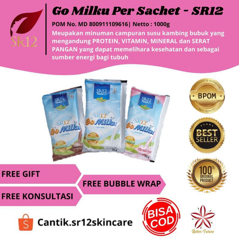 

GoMilku Sachet - Gomilku SR12 - Susu Kambing Etawa - Susu Untuk Asam Urat - Susu Untuk Pegal Pegal