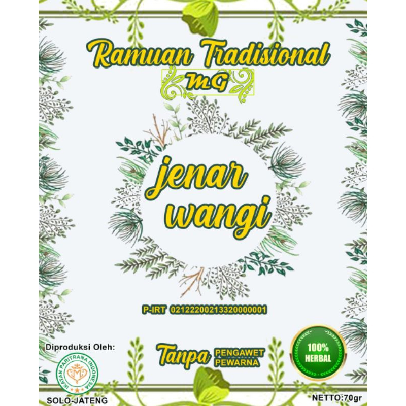 

ramuan tradisional Jenar Wangi MG