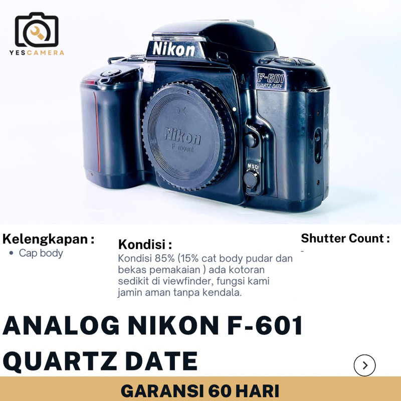 Nikon AF F-601 Bergaransi 2bulan Kamera Analog Film Siap Pakai