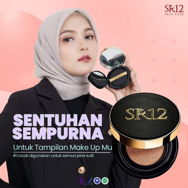 PERFECT CUSHION SR12 / Bedak Basah Glowing Tahan Lama Waterproof SR12 / CUSHION SR12 Bedak Basah Glo