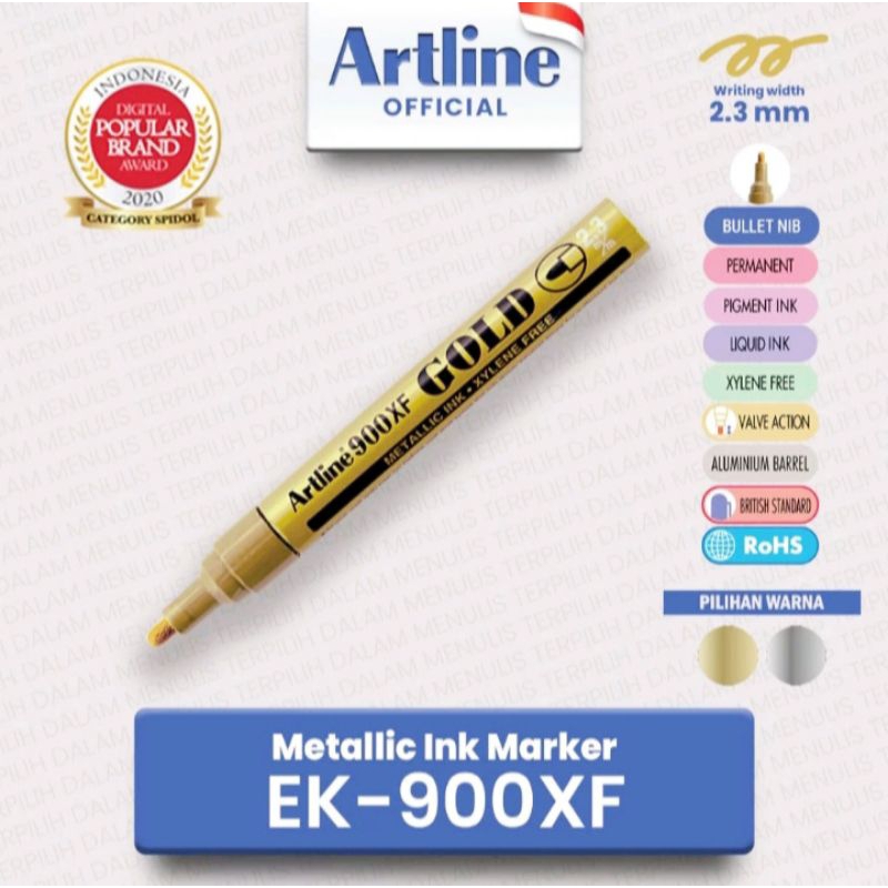 

Spidol Permanent Artline 900XF GOLD/Metallic Ink Marker