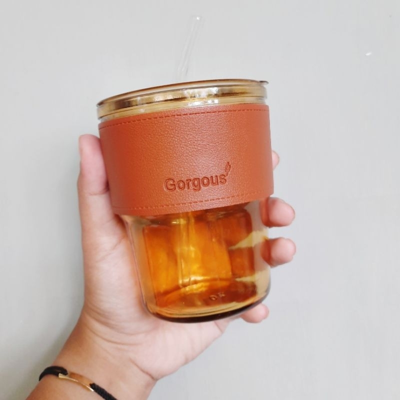 Gelas kaca gorgous / gelas kaca astethic / tumbler kaca/ Gelas kopi