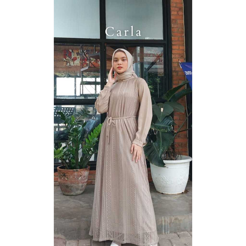 Gamis Kombinasi Brokat - Dress Wanita Modern Terbaru