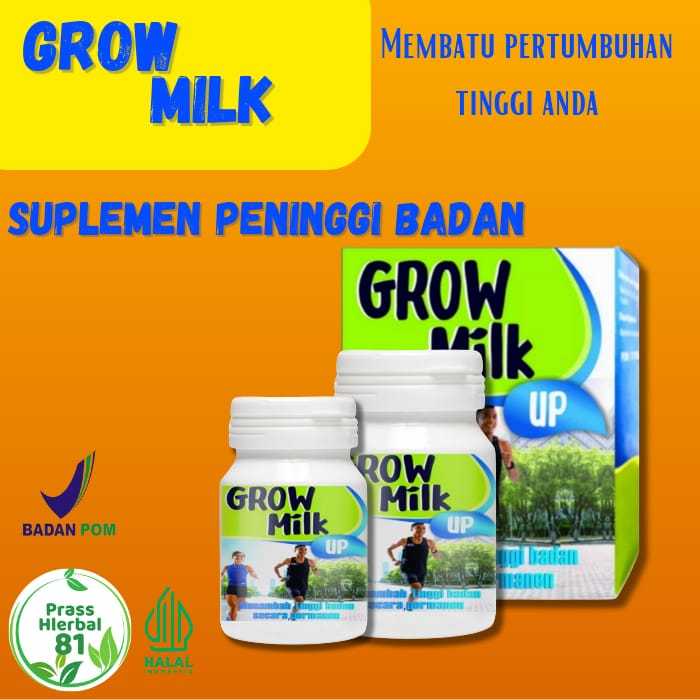 GROW MILK - Peninggi badan Anak-anak, Remaja dan Dewasa Menambah tinggi badan 5-15 cm membantu tingg