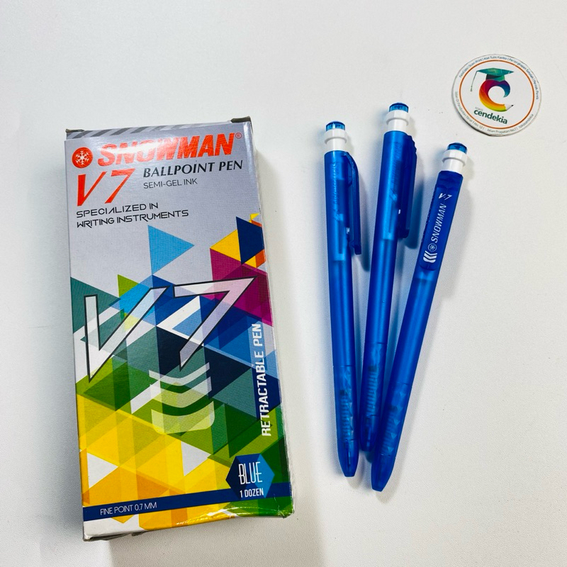 

Pulpen SNOWMAN V7 Biru 0.7mm - 12 pcs