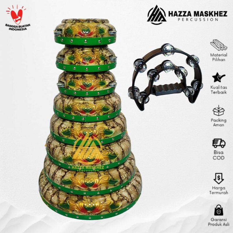 Rebana Qosidah Lasqi Susun Isi 8 Motif Marmer Ukir SUPER QUALITY