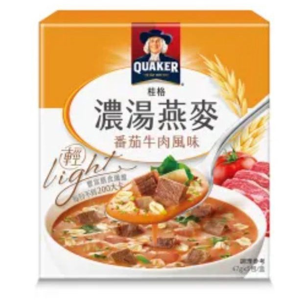 

Quaker soup oatmeal-tomat beef flavor