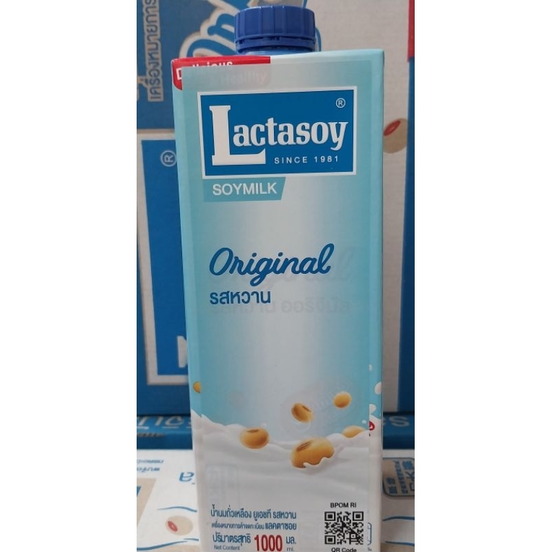 

[Halal] Lactasoy Susu Kedelai Murni Asli Thailand kemasan 1000ml /1Liter